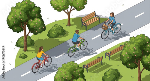 Cyclists Riding on Park Road.