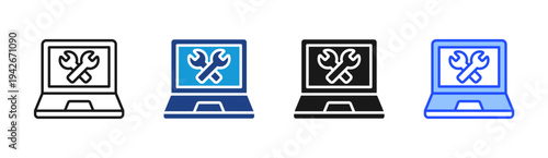 System Maintenance icon set multiple style collection