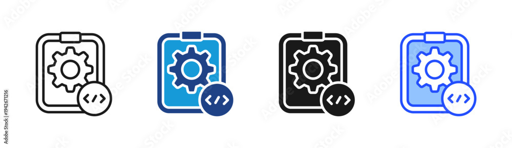 Obraz premium Mobile Development icon set multiple style collection