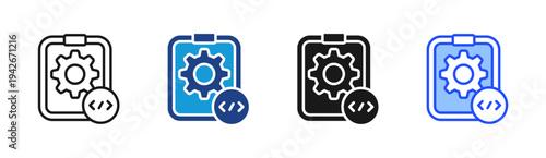 Mobile Development icon set multiple style collection