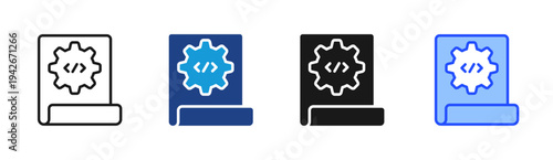 Source Control icon set multiple style collection