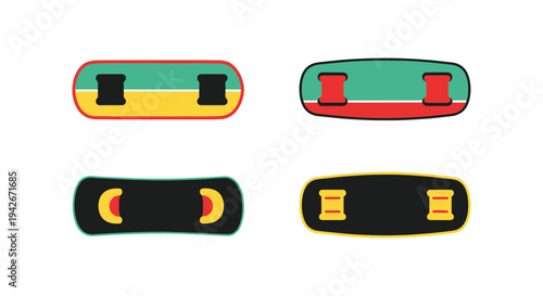 Kickboard Line art vector set minimal elegant abstract