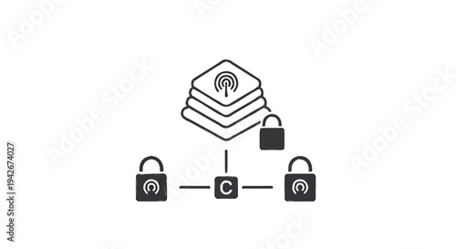 Network Security and Data Protection Concept Illustration.