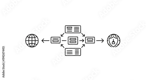 Network Security Diagram Illustrating Data Flow and Protection.