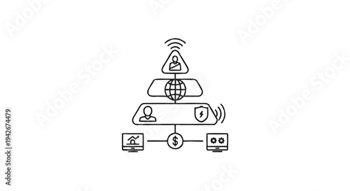 Network Security and Data Protection Hierarchy Diagram.