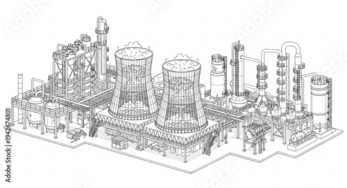 Detailed Architectural Blueprint of Factory Complex.