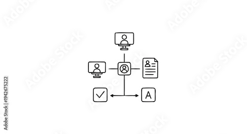 Organizational Chart and Workflow Diagram Illustration.