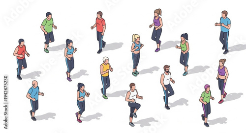 Diverse People Walking in Different Directions.