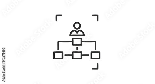 Organizational Chart Icon Representing Hierarchy and Structure.