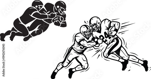 Football Player Tackling Opponent Icon