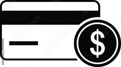Credit card and dollar coin icon
