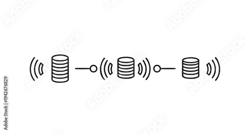 Networked Data Storage and Wireless Communication Concept.