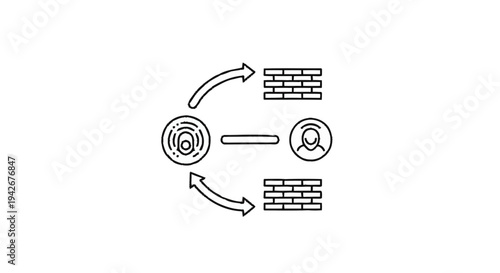 Network Security Firewall Protection Data Flow Concept.