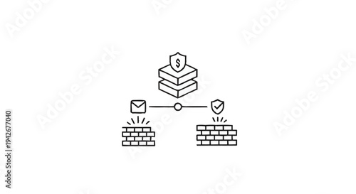 Network Security Firewall Protection Data Transfer Concept.