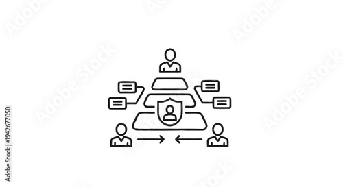 Organizational Hierarchy and Security Protocol Iconography.