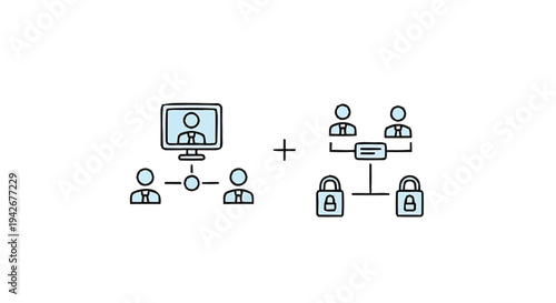 Network Security and Remote Collaboration Concept.