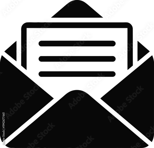Email icon with envelope and letter