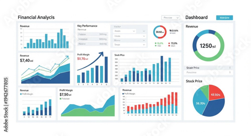 Financial Business Graphs and Charts.