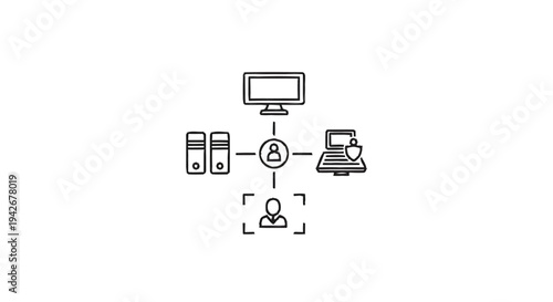 Network security and user access control system diagram.