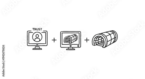 Online Trust and Secure Data Tunneling Concept.