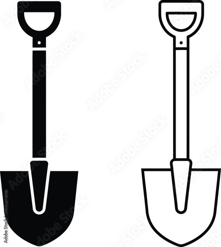 Illustration of two garden shovels