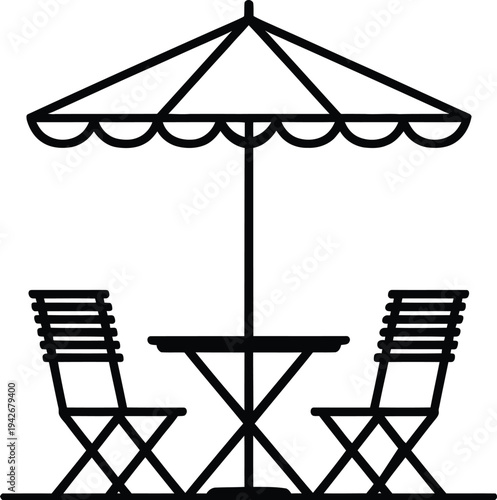 Outdoor patio furniture set with umbrella