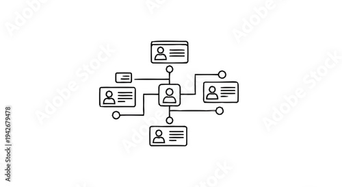 Organizational Chart Structure with Connected People Icons.