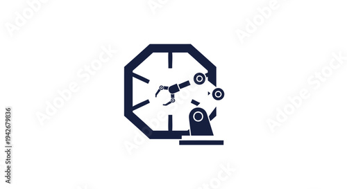 Octagonal Lottery Machine with Mechanical Arm.