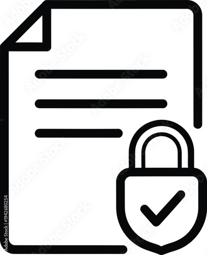 Secure document icon with lock
