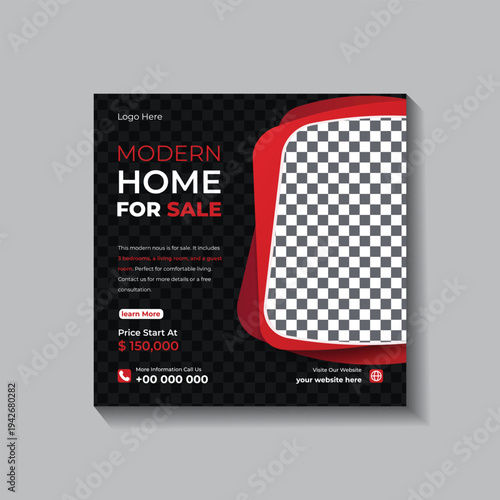 Real Estate Modern Home Social media post Template