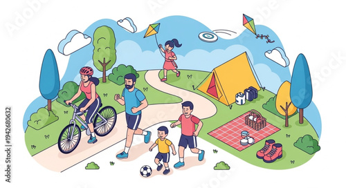 Family Camping Trip Outdoor Activities.