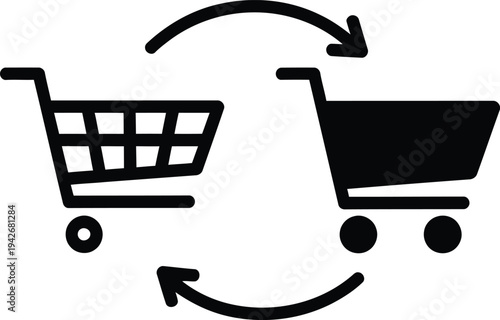 Shopping cart exchange or product return concept