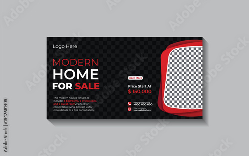 Real Estate Modern Home LinkedIn blog post Template