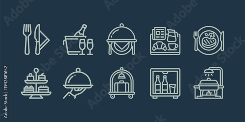 Luxury Restaurant and Hotel Catering Icons