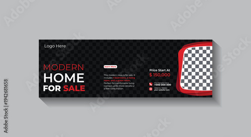 Real Estate Modern Home Twitter header Template