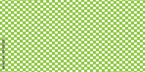 Green and White Checkerboard Seamless Pattern