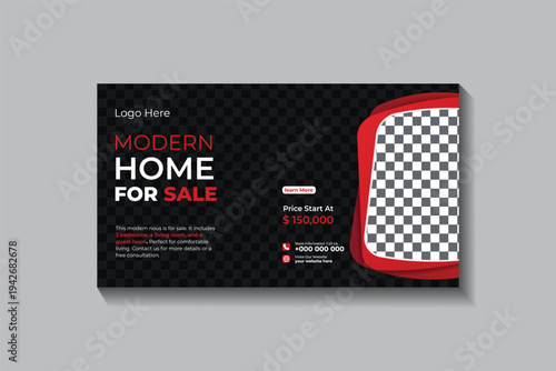 Real Estate Modern Home YouTube thumbnail Template