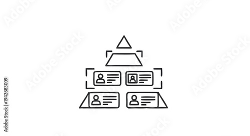 Organizational Chart Hierarchy Structure with People Icons.