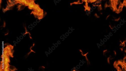 Fire Flame Frames And Element overlay motion graphics video transparent background with alpha channel