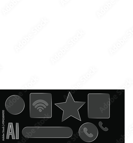 Generate a title and 49 keywords for adobe stock contributor for Glass UI effect 
