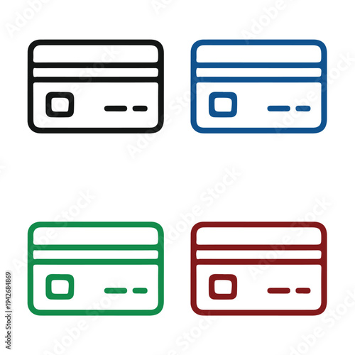 Realistic Credit Card Vector Template with Chip and Security Features