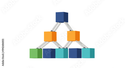 Abstract geometric structure representing hierarchical organization and growth