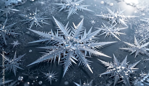 Macro Ice Crystal Snowflake