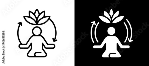 Calm Routine whiteblack icon