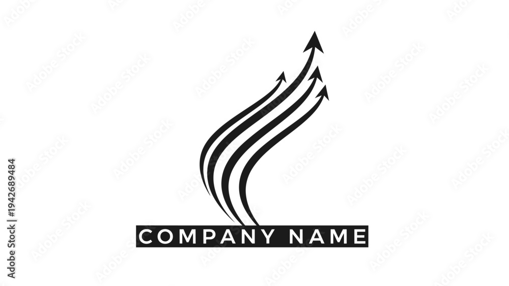 Obraz premium Abstract Upward Arrows Logo Symbolizing Growth and Success.