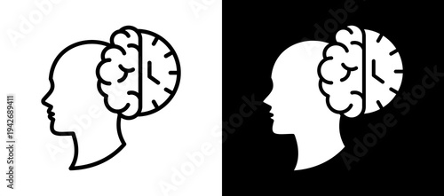 Mindful Time whiteblack icon