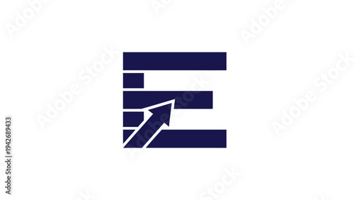 Abstract Arrow And Horizontal Bar Logo Emblem.