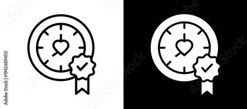 Quality Time whiteblack icon