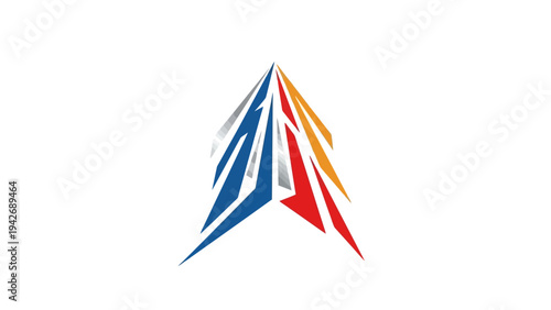 Abstract Geometric Arrow Shape with Vibrant Colors.