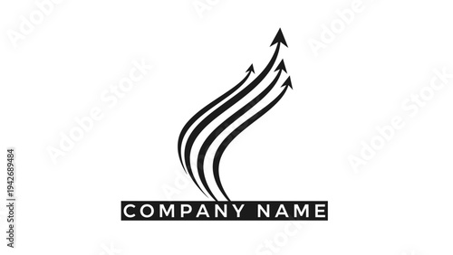 Abstract Upward Arrows Logo Symbolizing Growth and Success.